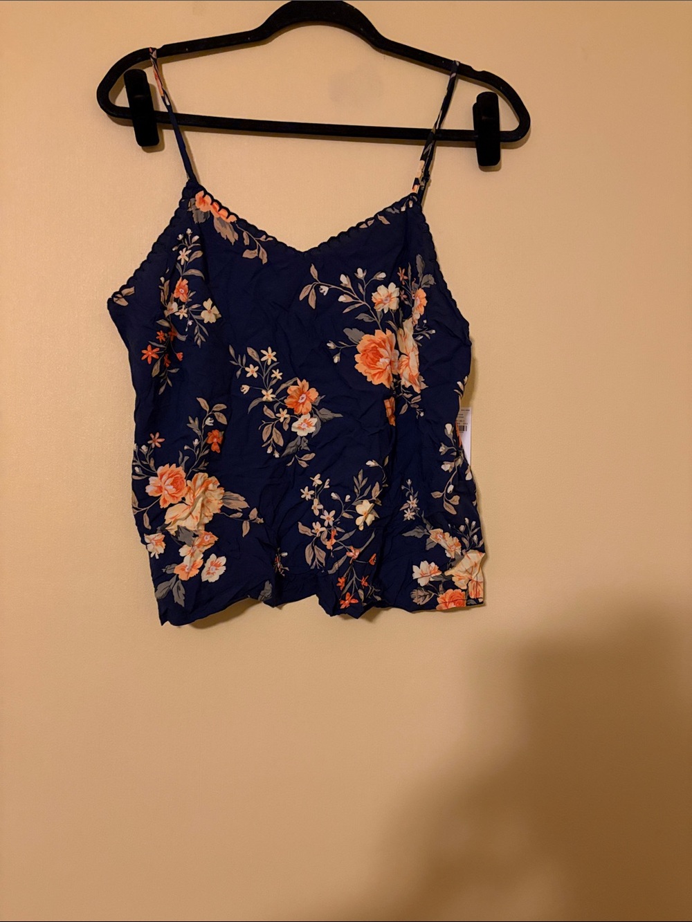 Old Navy Navy Floral Spaghetti-Strap Cami